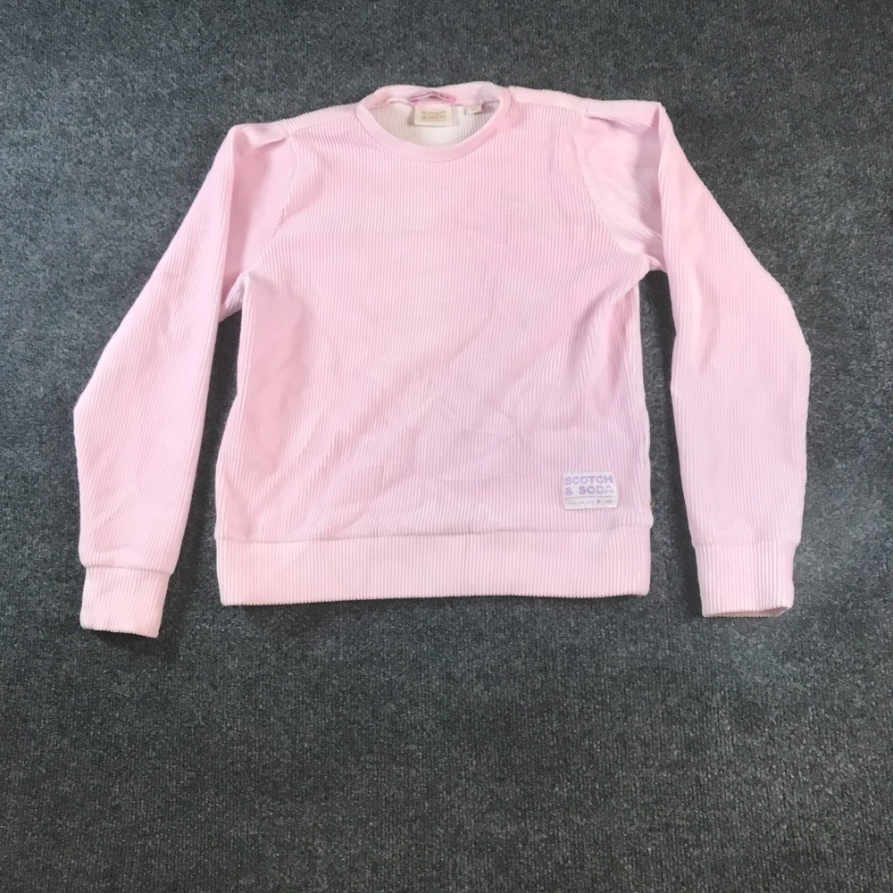 Scotch & Soda Amsterdam Corduroy Sweatshirt Womens 12 Pink Crew Neck Pullover
